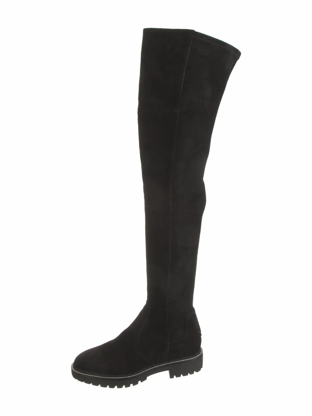 Tory Burch Miller Over the Knee Boots Black Suede Lug Sole Women's Size 6 EUC